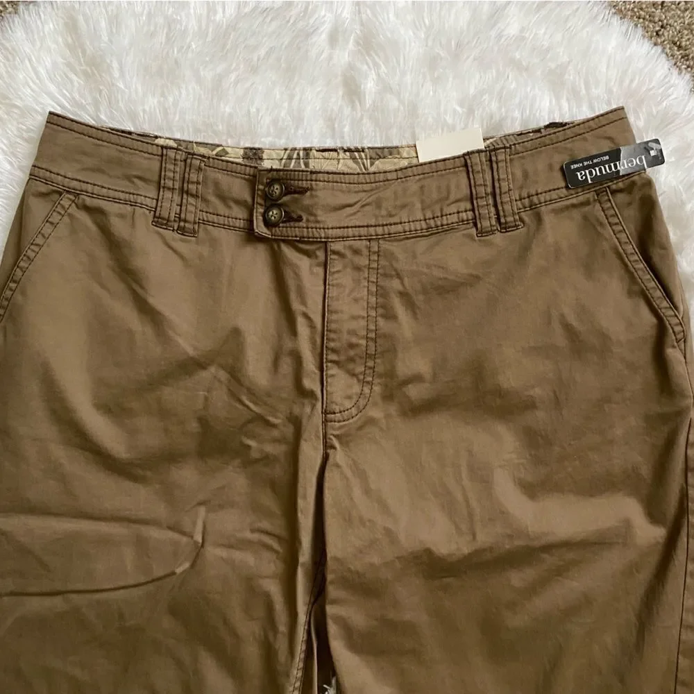 a.n.a‎ Capri Pants Bermuda Olive Brown NEW Women’s Size 12